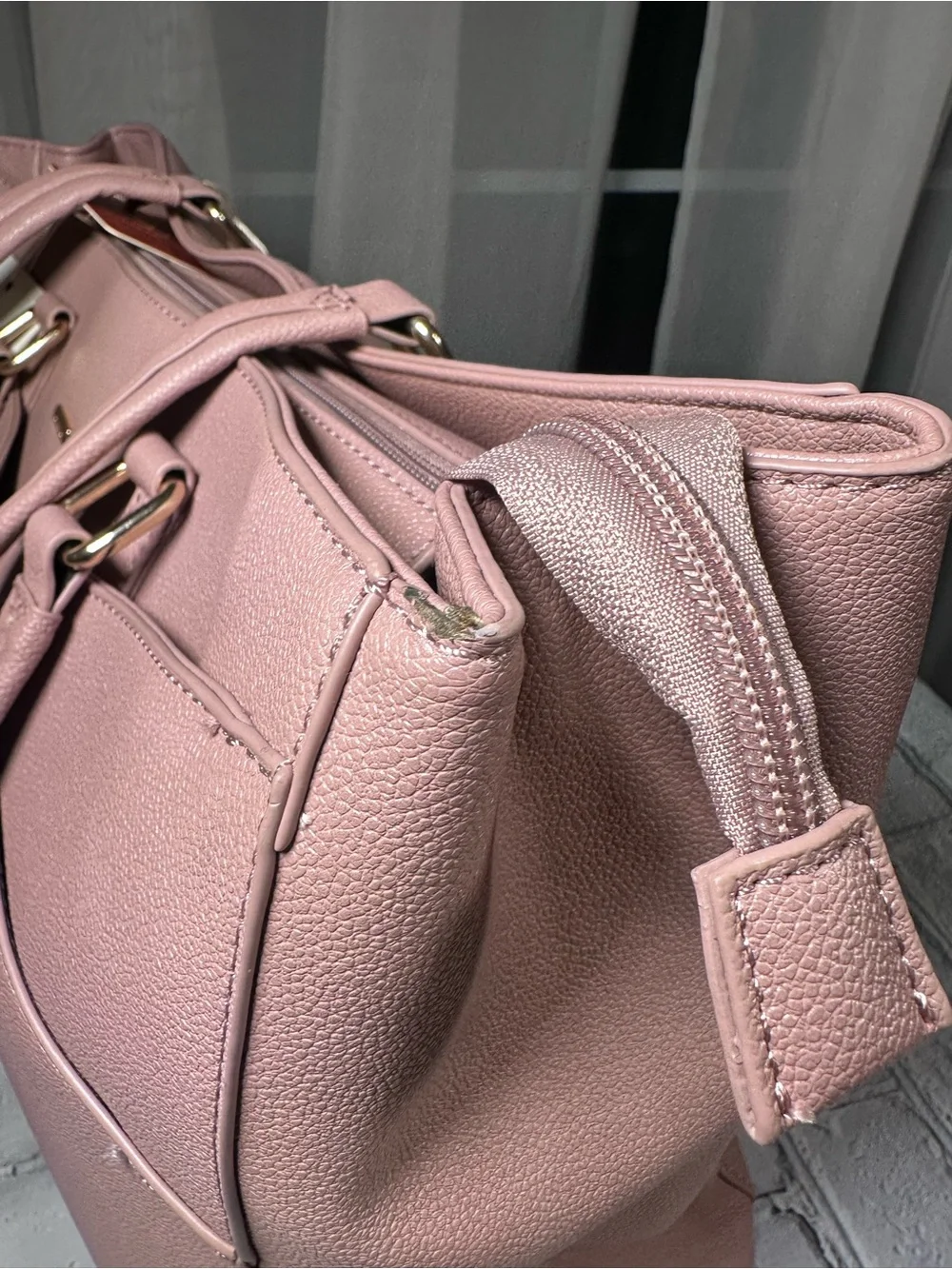 LOVEVOOK Laptop Tote Bag for Women 15.6 Inch Waterproof Leather Briefcase Mauve